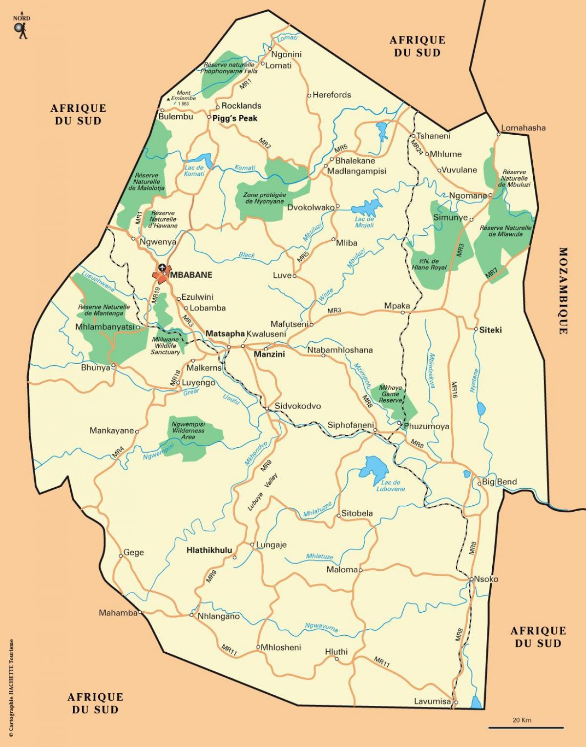 إيزولويني وادي سوازيلند خريطة